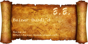 Beiner Buzád névjegykártya